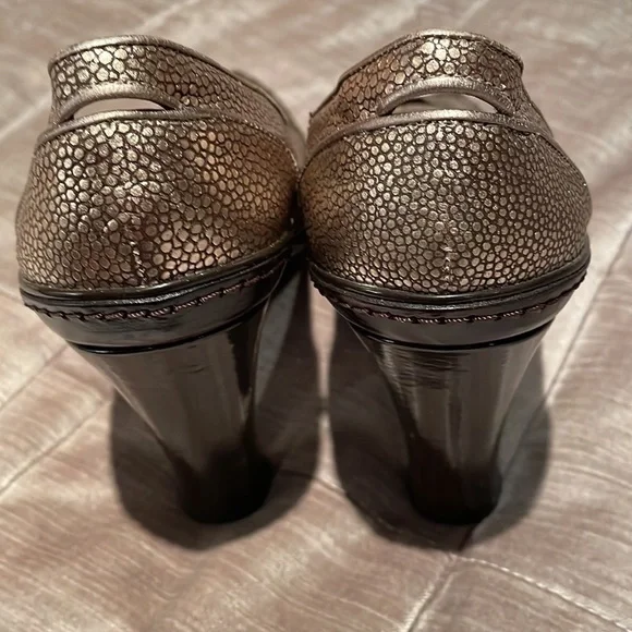 CELINE Metallic Shoes Leather Pumps size 38 Italian